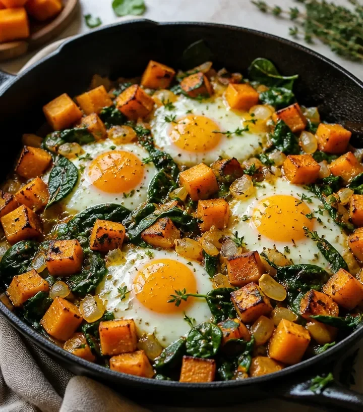 One-Pan Butternut Squash and Egg Skillet for a quick dinner