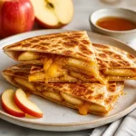 One-Pan Cinnamon Apple Breakfast Quesadilla cooking in 15 minutes.