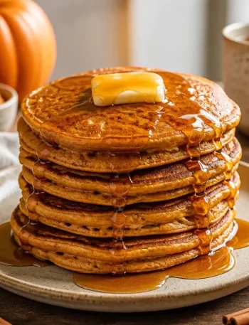 Delicious one-pan pumpkin spice pancakes for fall breakfast