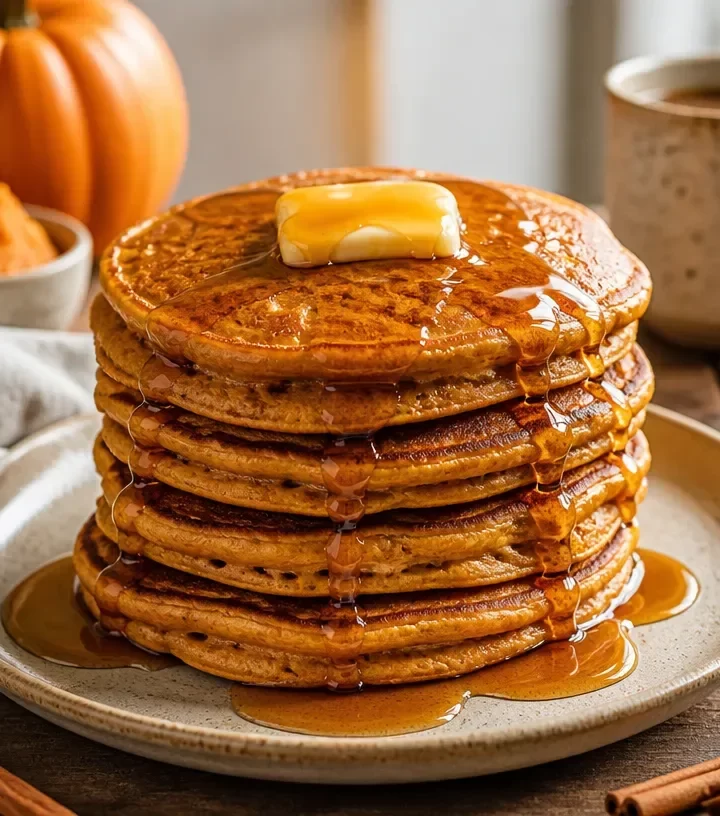 Delicious one-pan pumpkin spice pancakes for fall breakfast