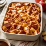 Delicious Overnight Caramel Apple French Toast Bake ready for breakfast.