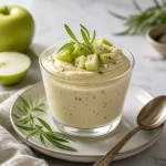 Protein Apple Tarragon Mousse dessert with fresh ingredients