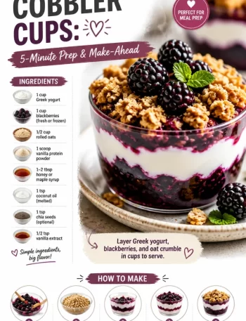 Protein Blackberry Cobbler Cups prepared for a healthy dessert option