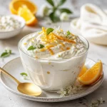 High-protein dessert - Protein Citrus Blossom Cream served in a bowl