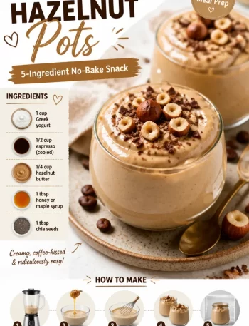 Protein espresso hazelnut pots—no-bake, 5-ingredient snack recipe.