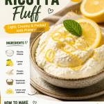 Creamy Protein Lemon Ricotta Fluff dessert garnished with lemon zest.