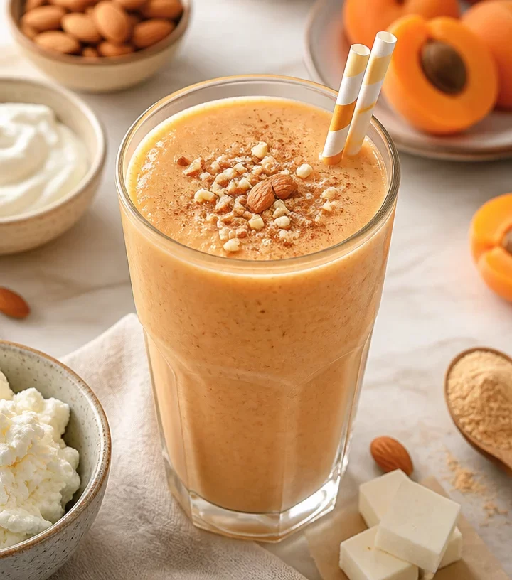 Protein-packed apricot almond smoothie ready in 5 minutes