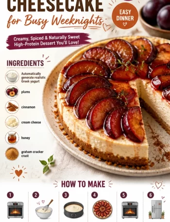 Healthy spiced plum cheesecake with protein for quick weeknight desserts