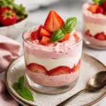 Protein-packed strawberry basil verrines served in elegant cups