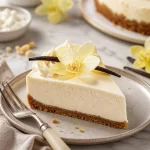 Protein-packed vanilla orchid cheesecake topped with fresh fruit